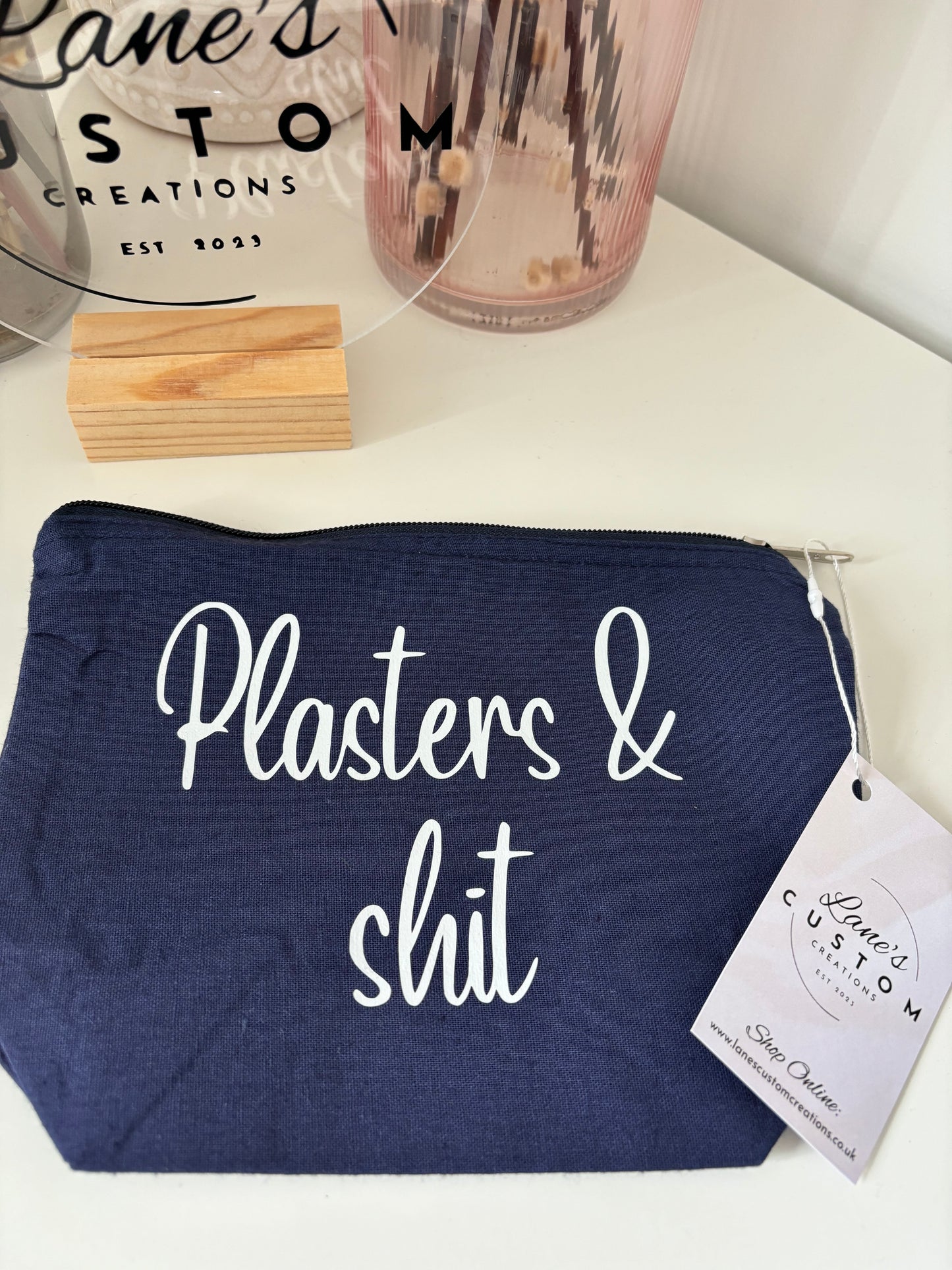 Plasters & Shit Cotton Zip Pouch