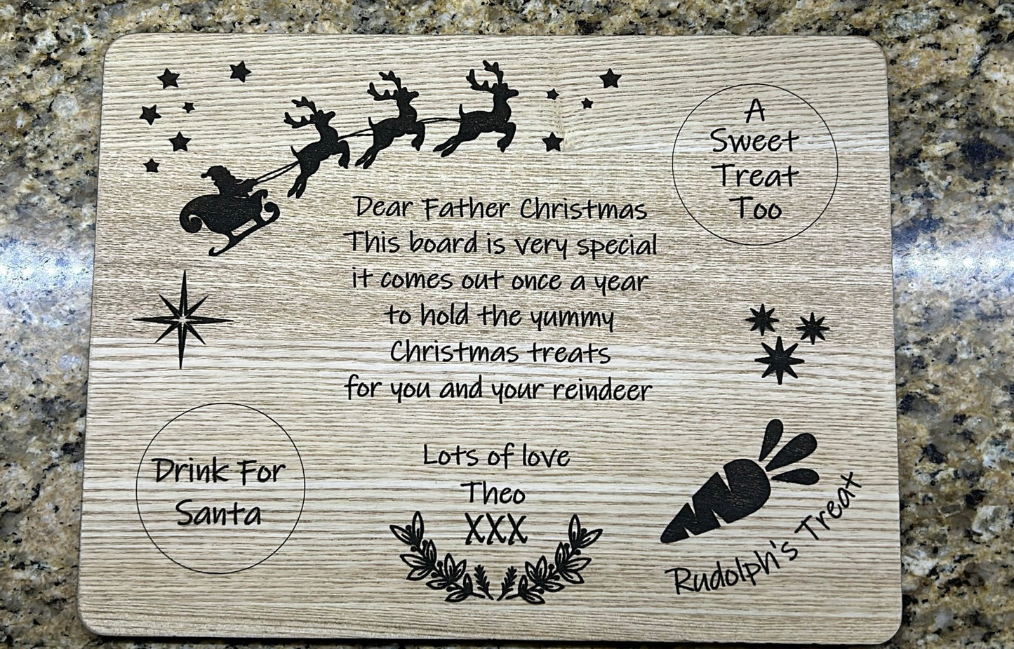 Engraved Santa Snack Board