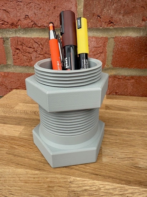 Industrial Nut and Bolt Pen Holder