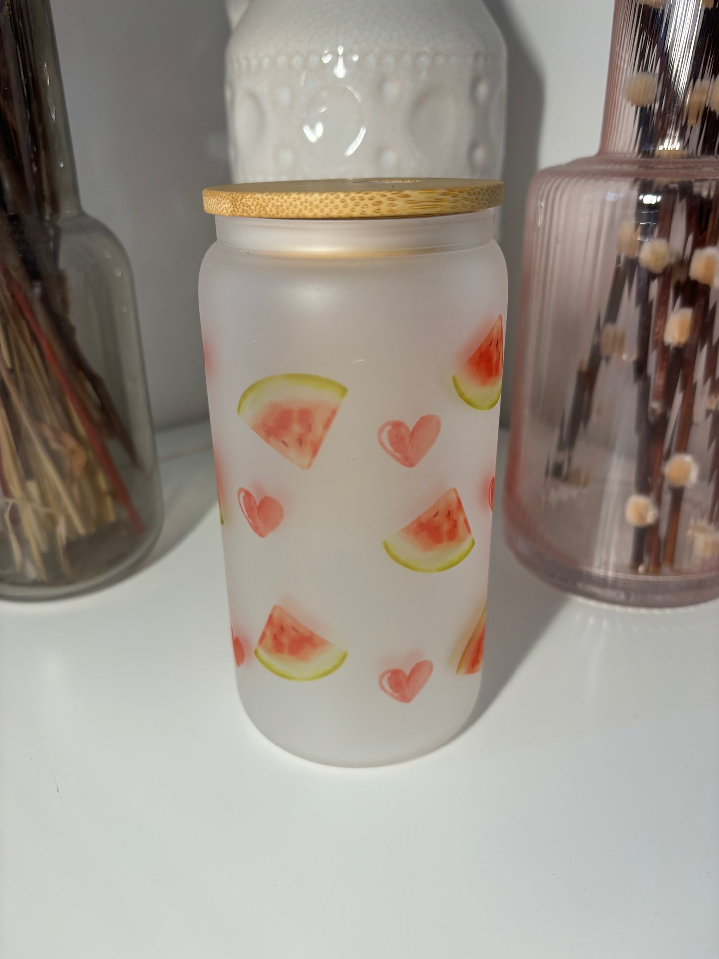 Watermelon Glass Can Cup