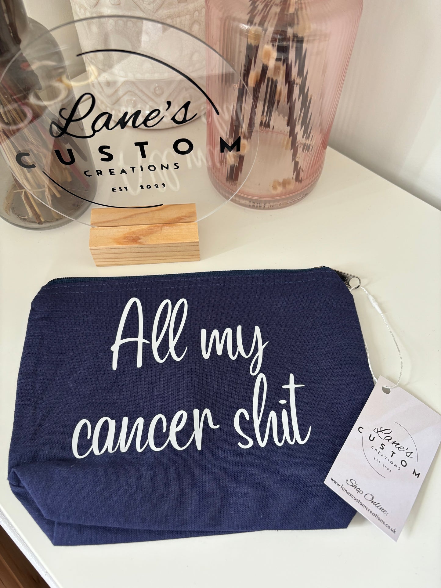 All my Cancer Shit Cotton Zip Pouch