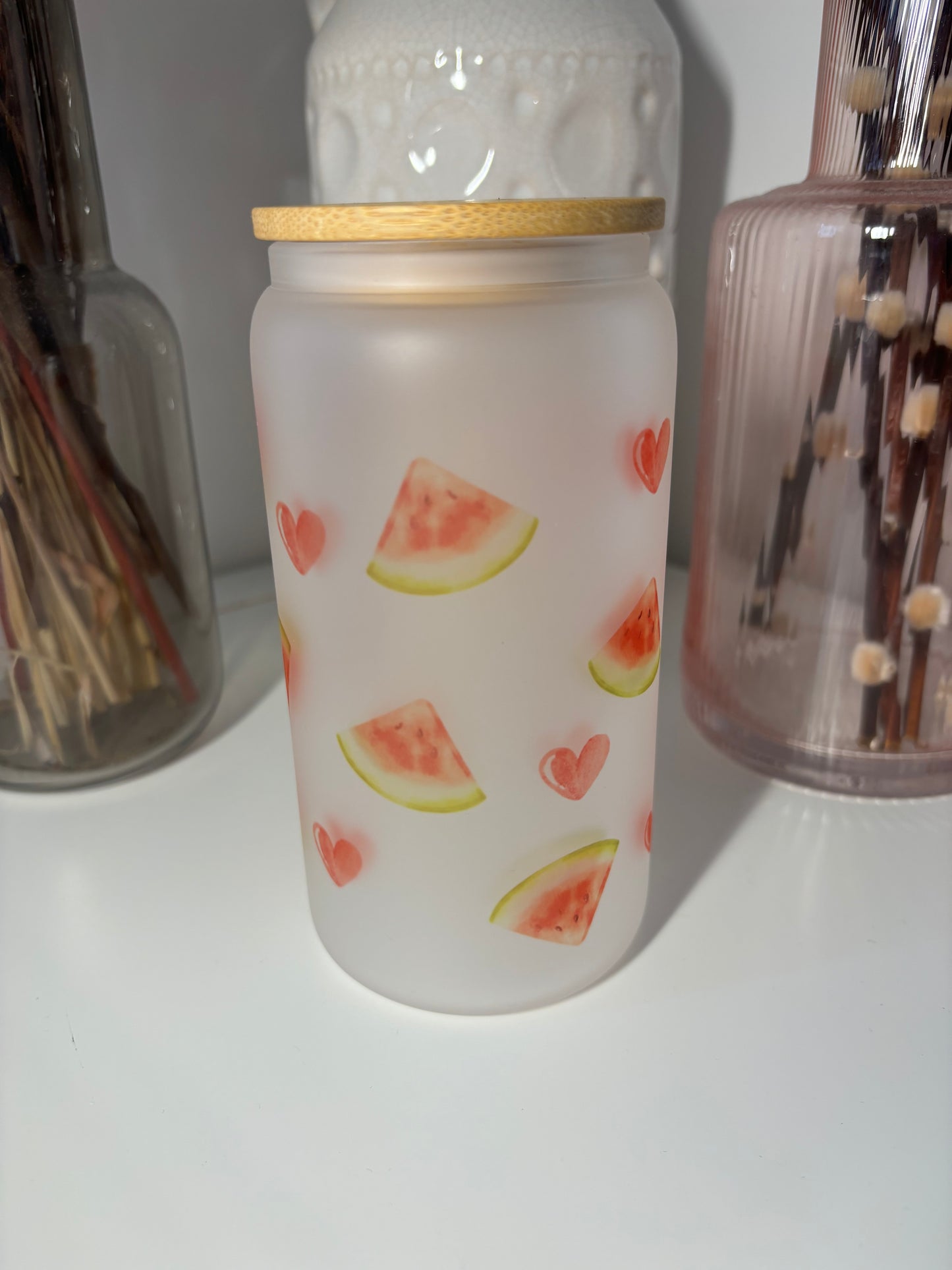 Watermelon Glass Can Cup