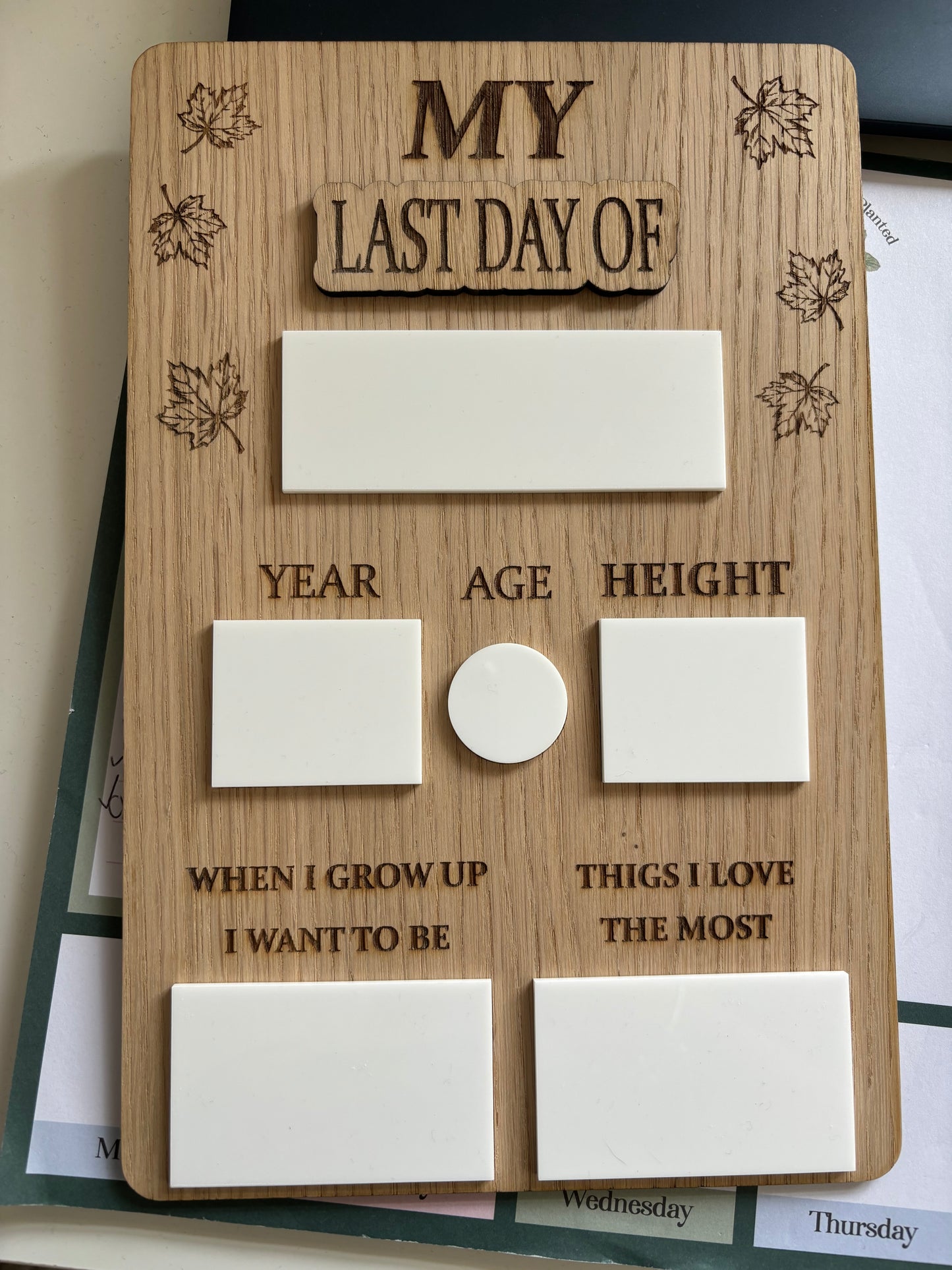 ‘My First Day/ Last Day of’ Memory Board