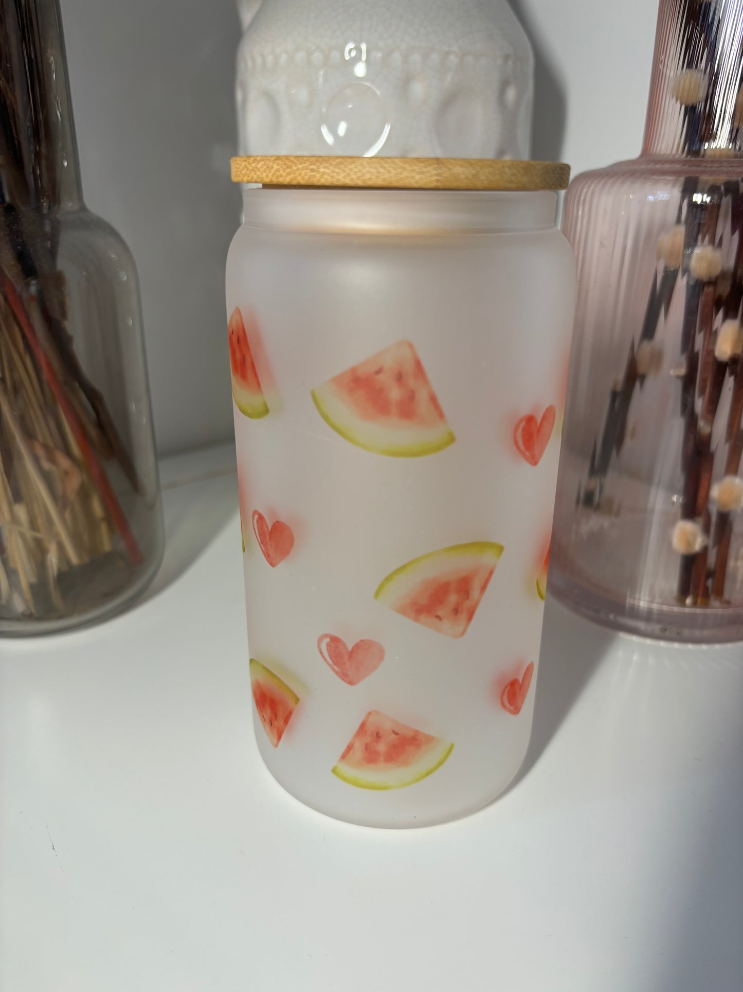 Watermelon Glass Can Cup
