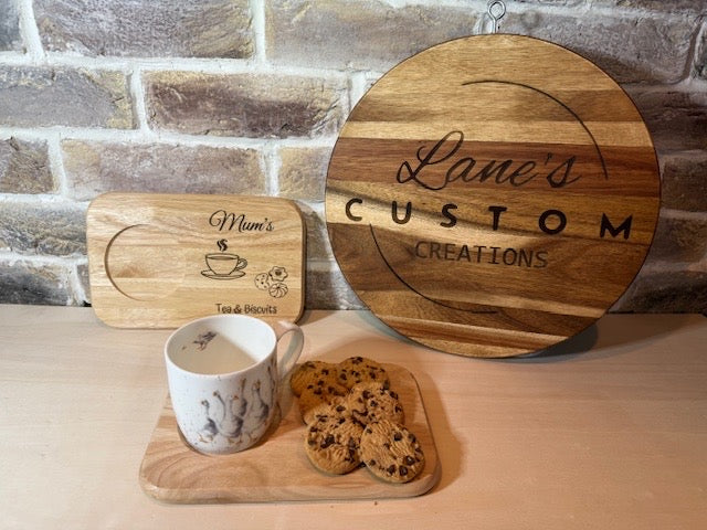 Personalised Tea & Biscuit Board – Gift for Mum