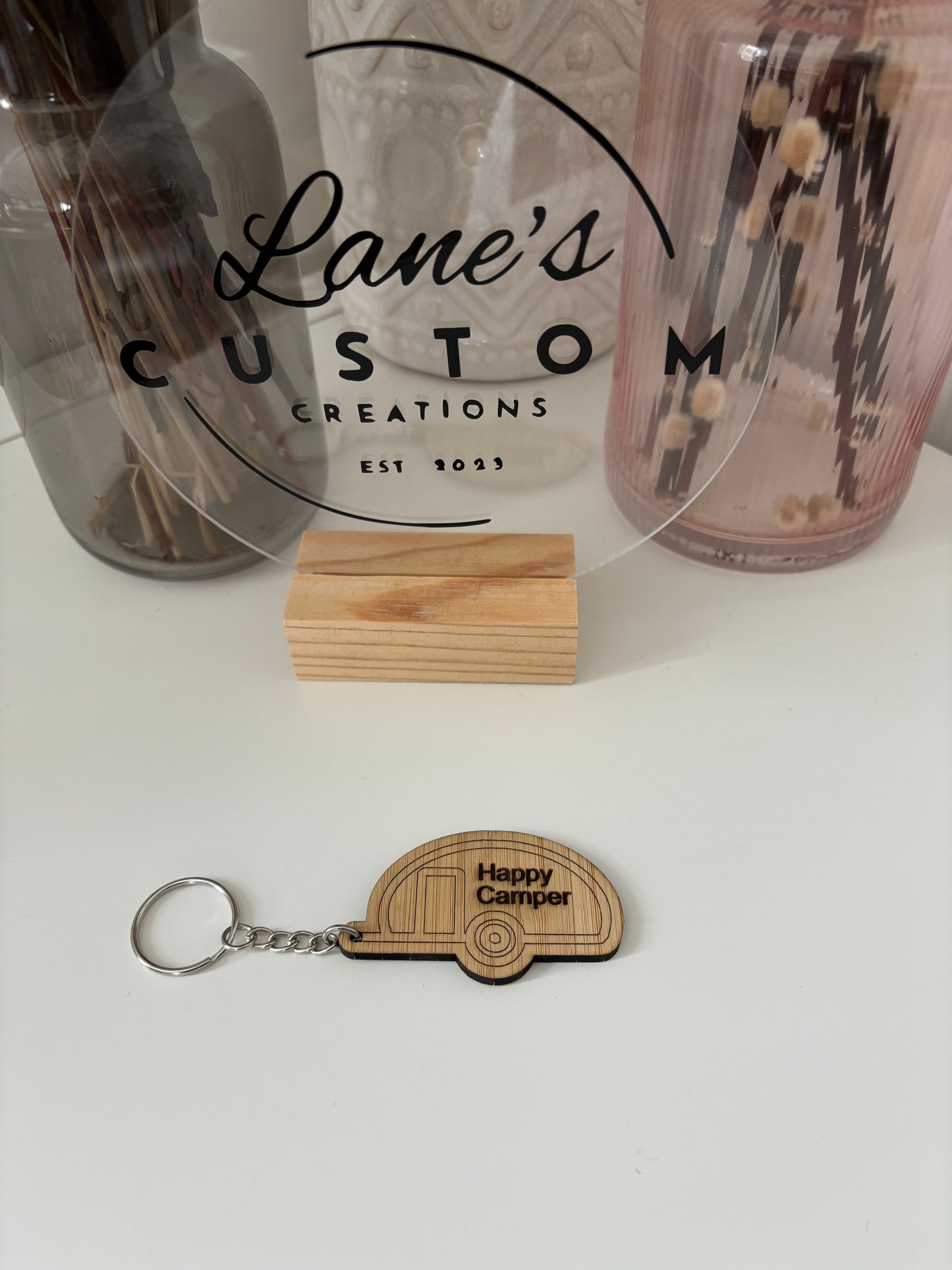 Happy Camper Keyring