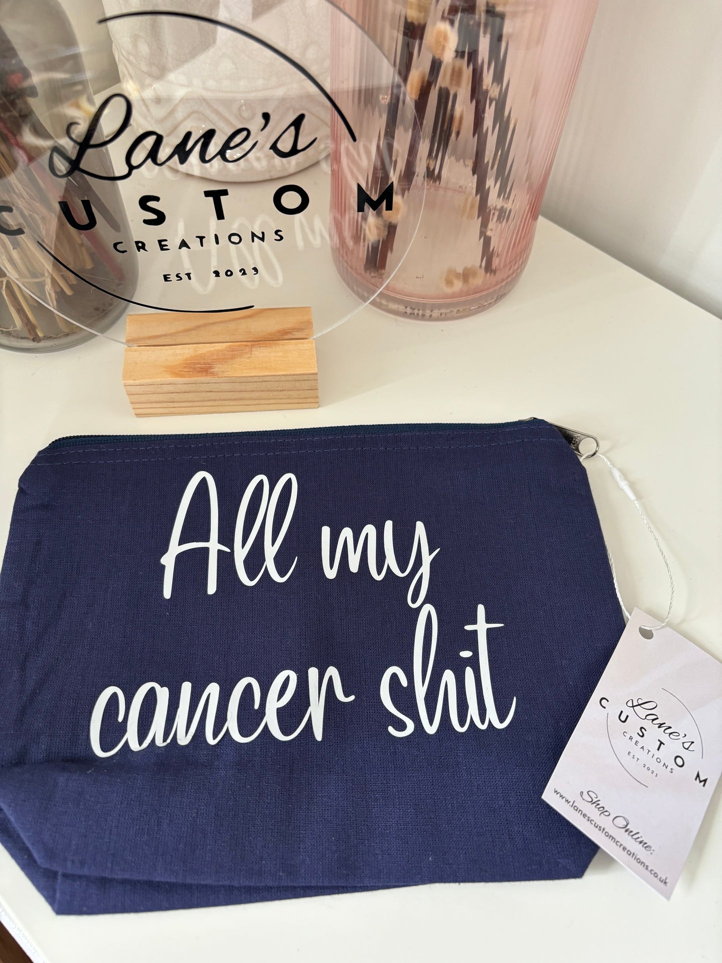 All my Cancer Shit Cotton Zip Pouch