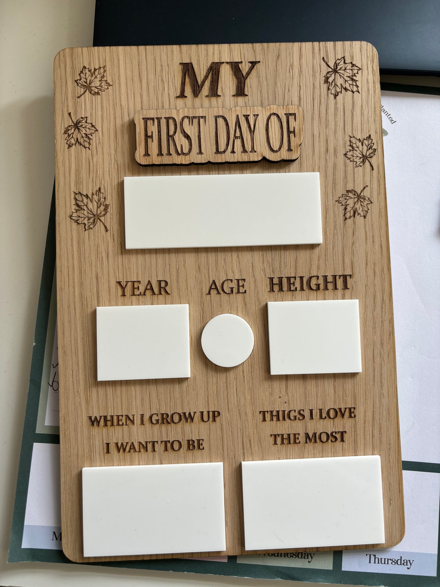 ‘My First Day/ Last Day of’ Memory Board