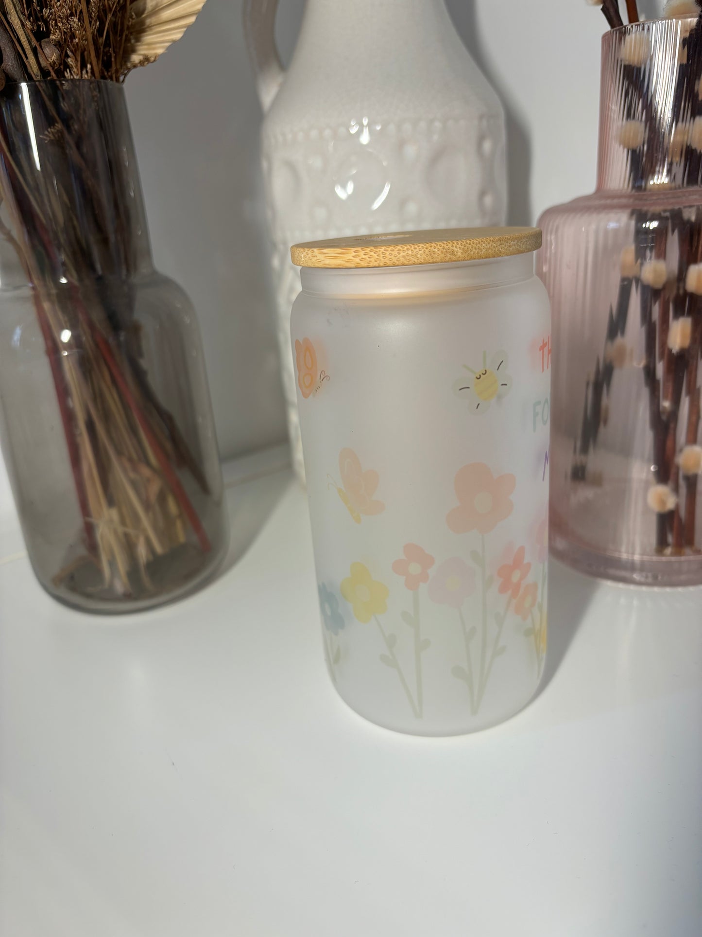 Thank you for helping me grow Glass Can Cup
