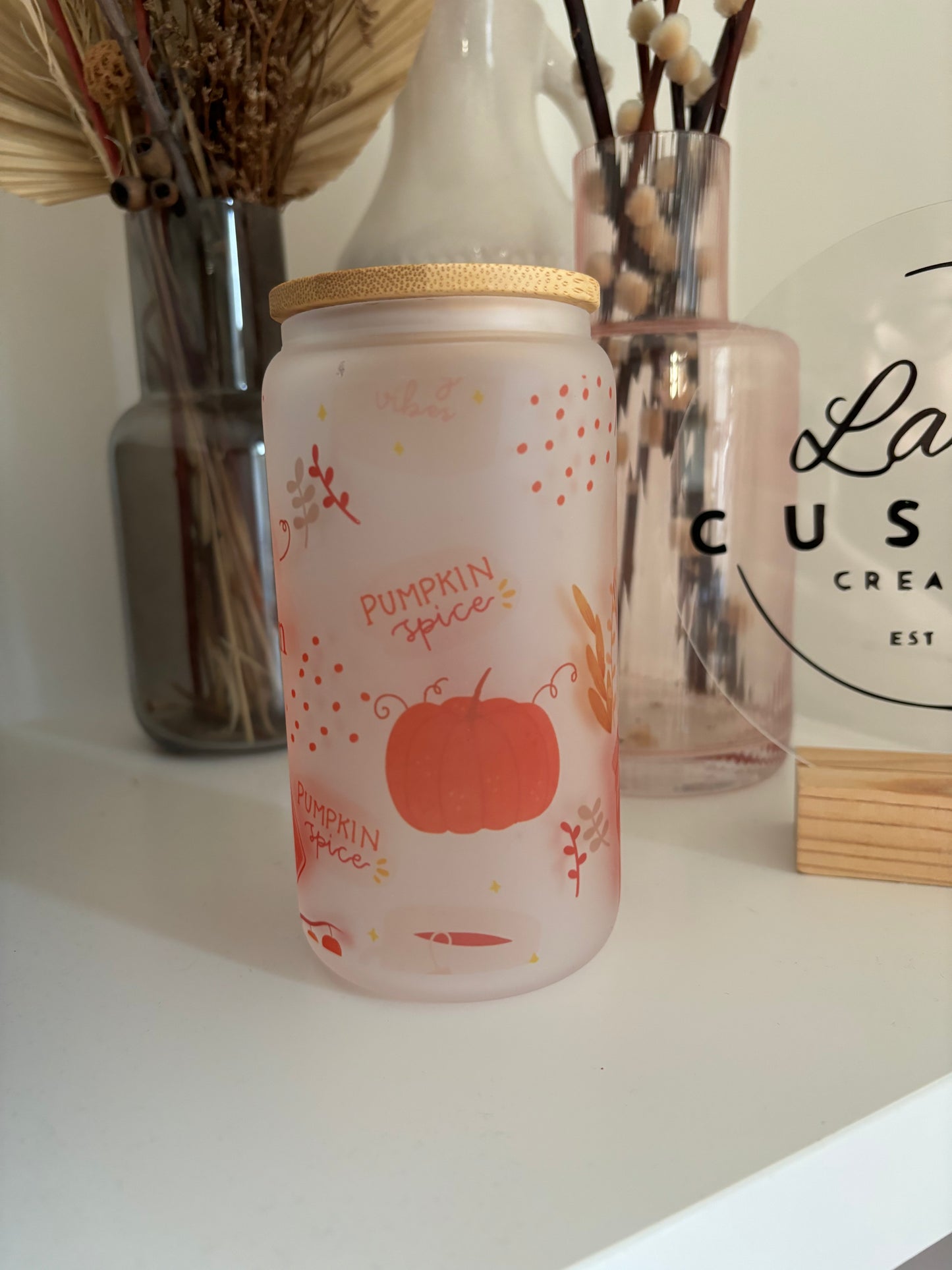 Pumpkin Spice Era Glass Can