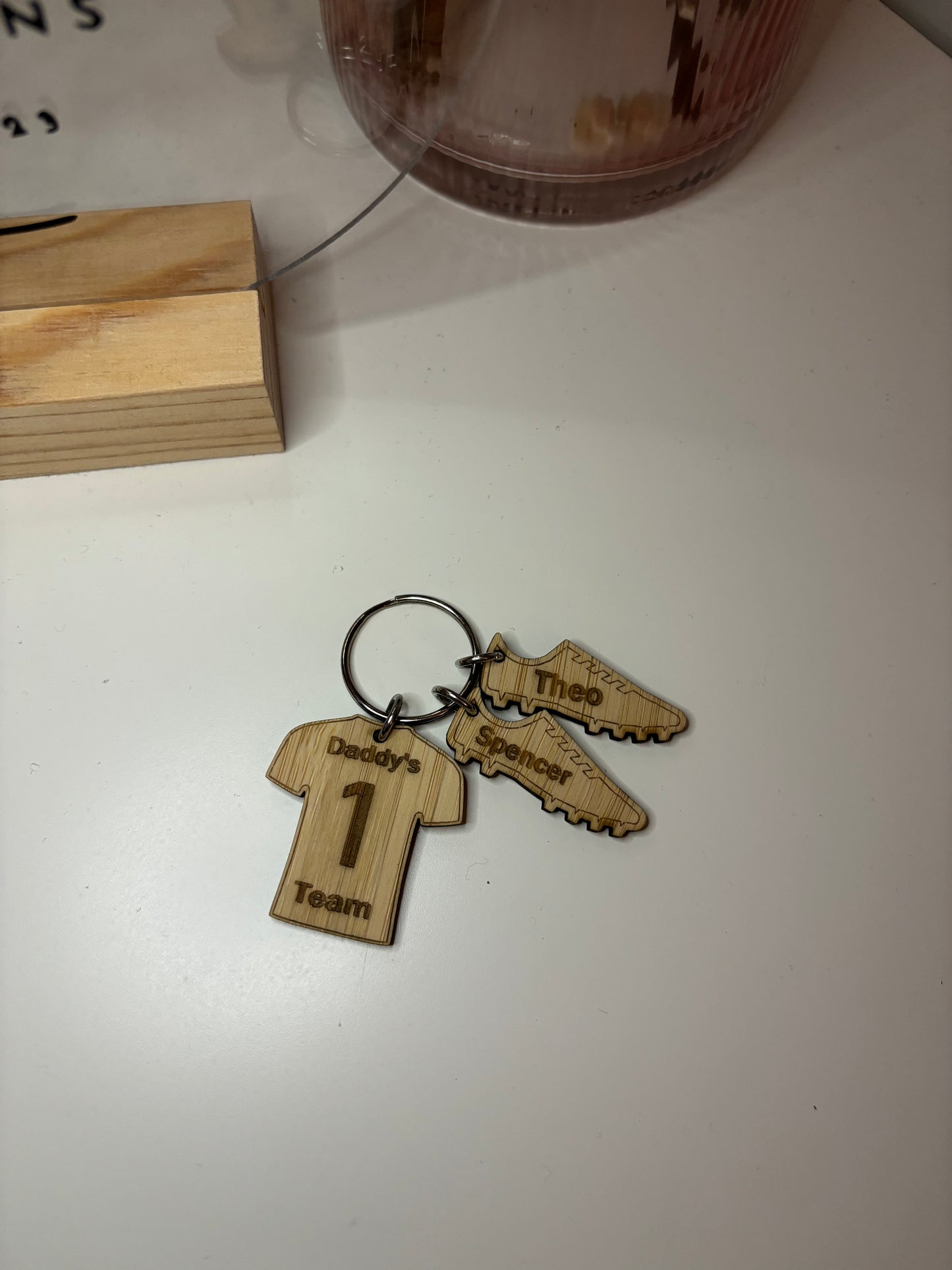 Football Team Wooden Keyring