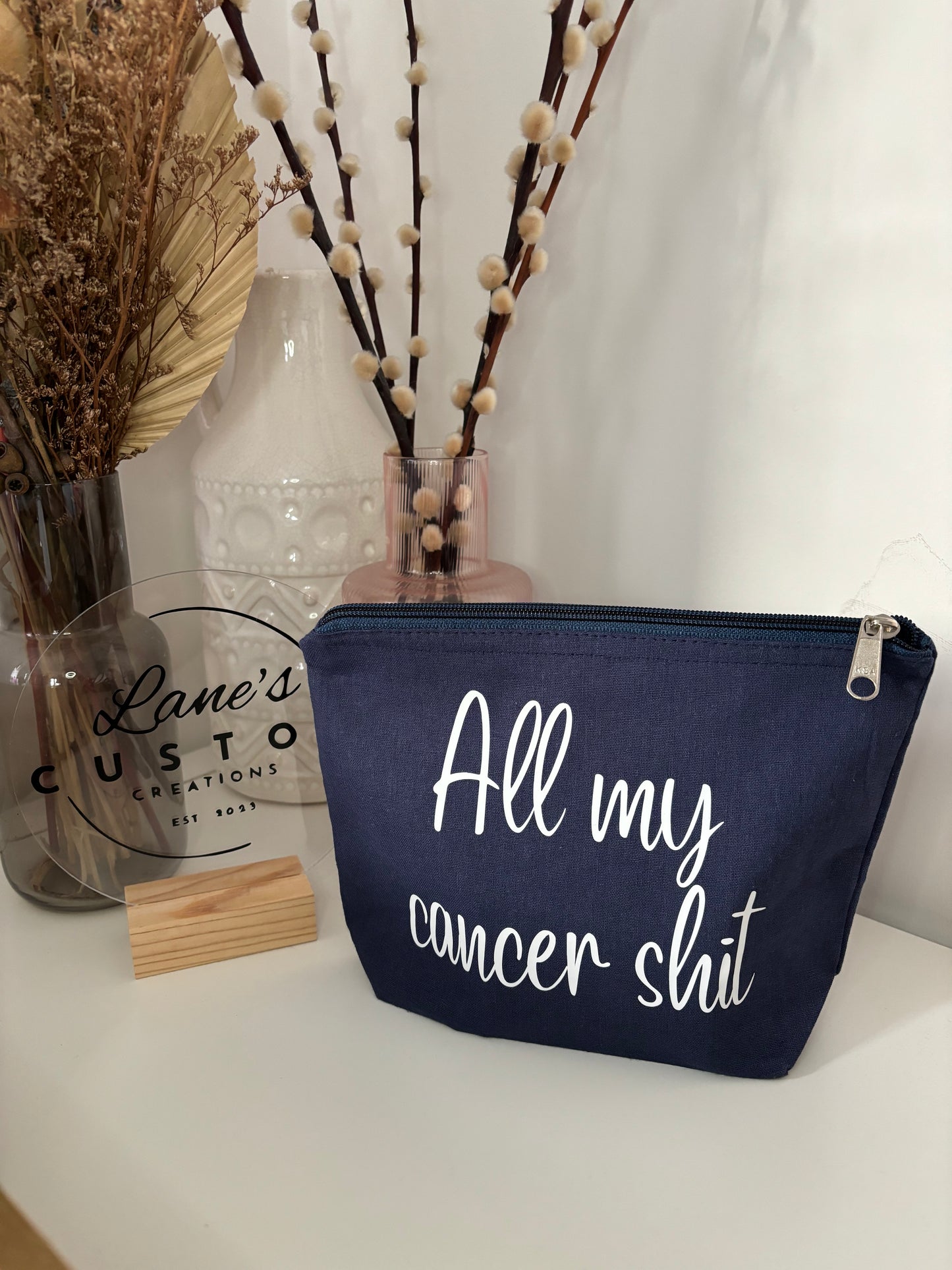 All my Cancer Shit Cotton Zip Pouch