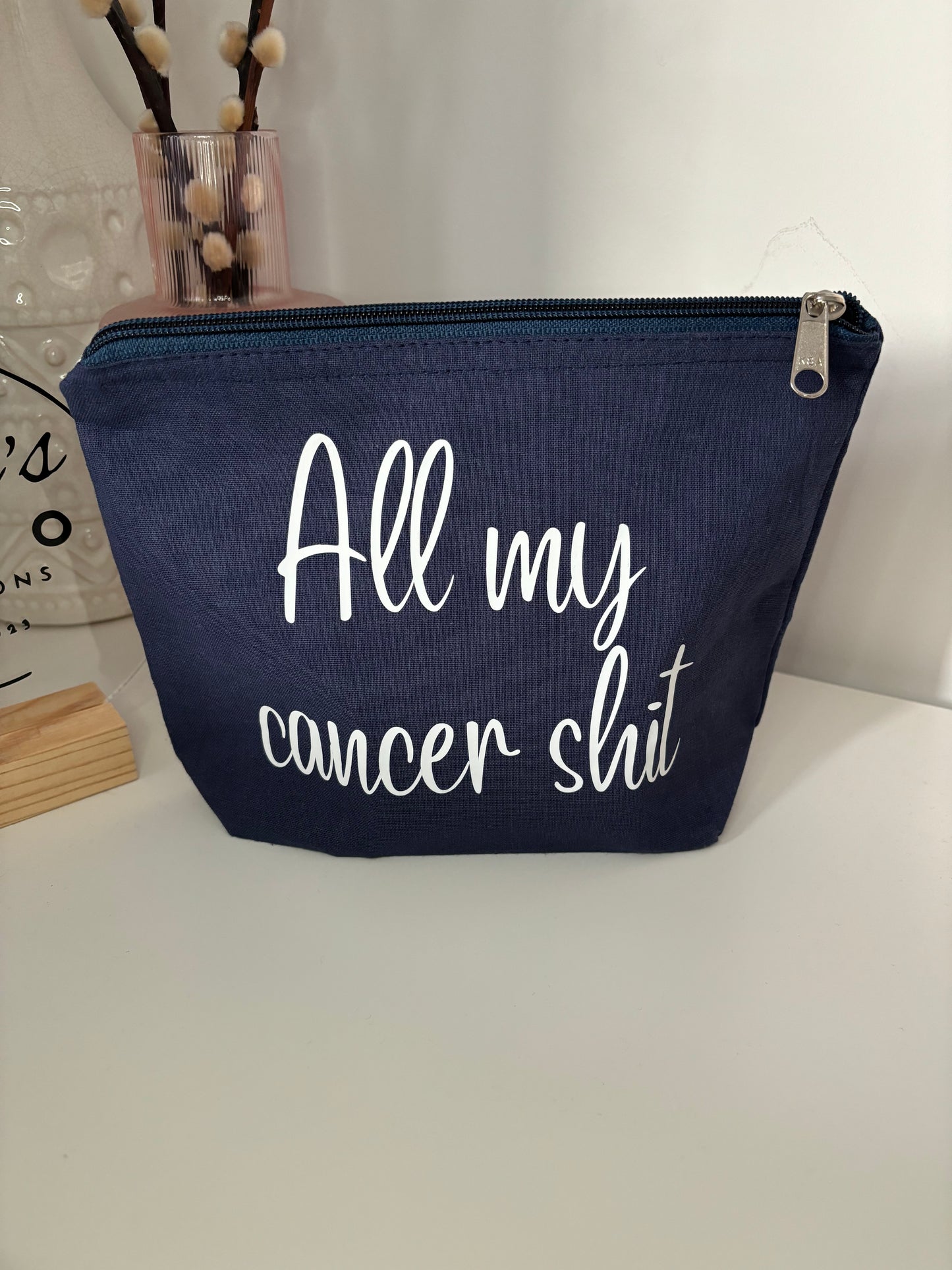 All my Cancer Shit Cotton Zip Pouch