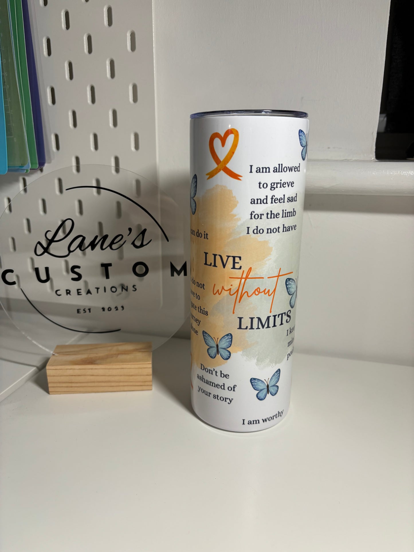 Live Without Limits Affirmations Tumbler