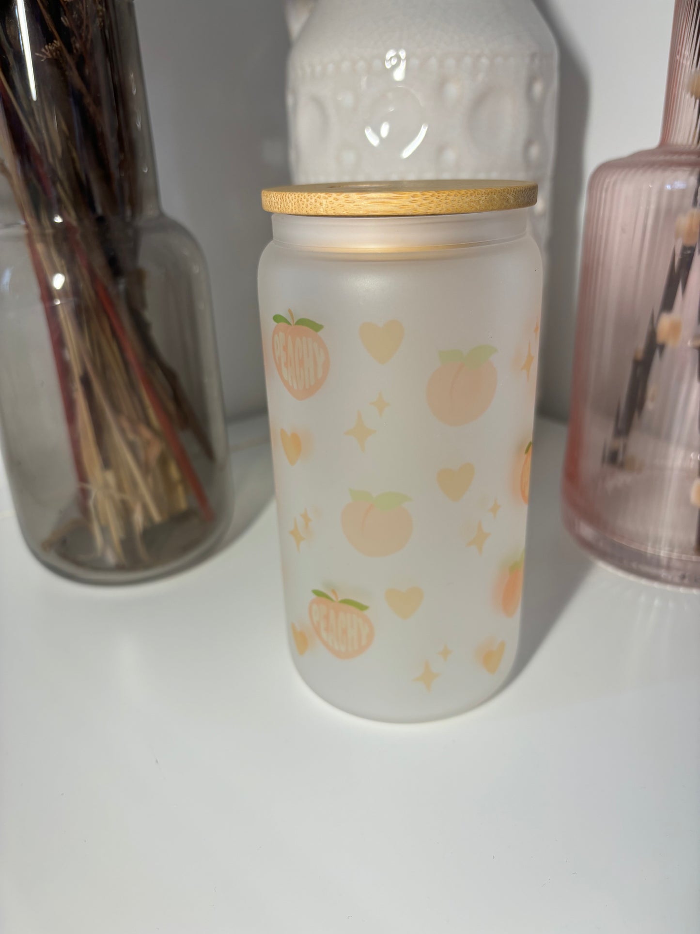 Peachy Glass Can Cup