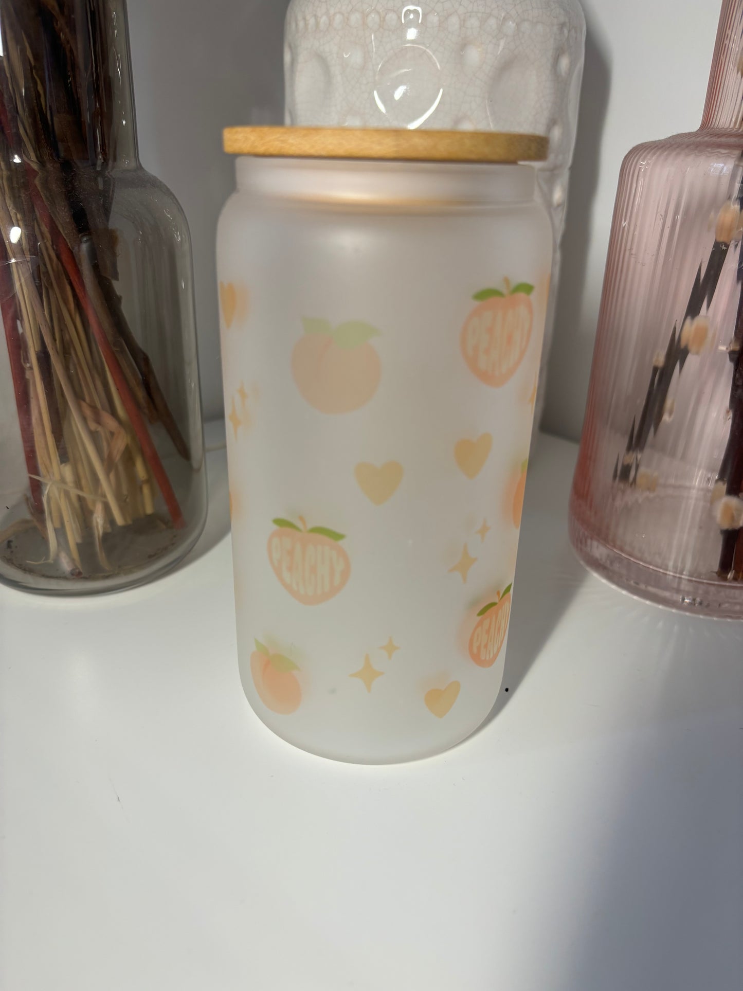 Peachy Glass Can Cup