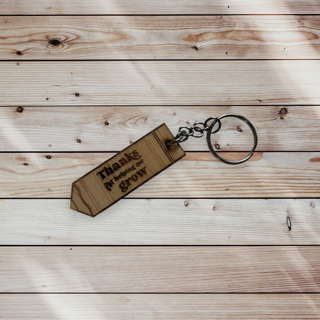 'Thanks for helping me grow' Pencil Keyring