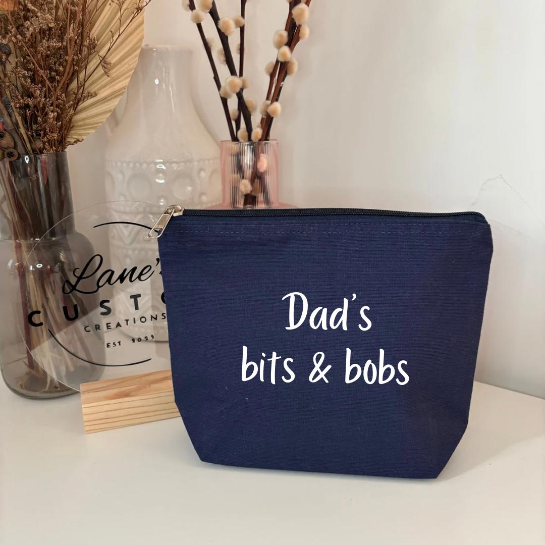 Daddy's Bits & Bobs Cotton Zip Pouch