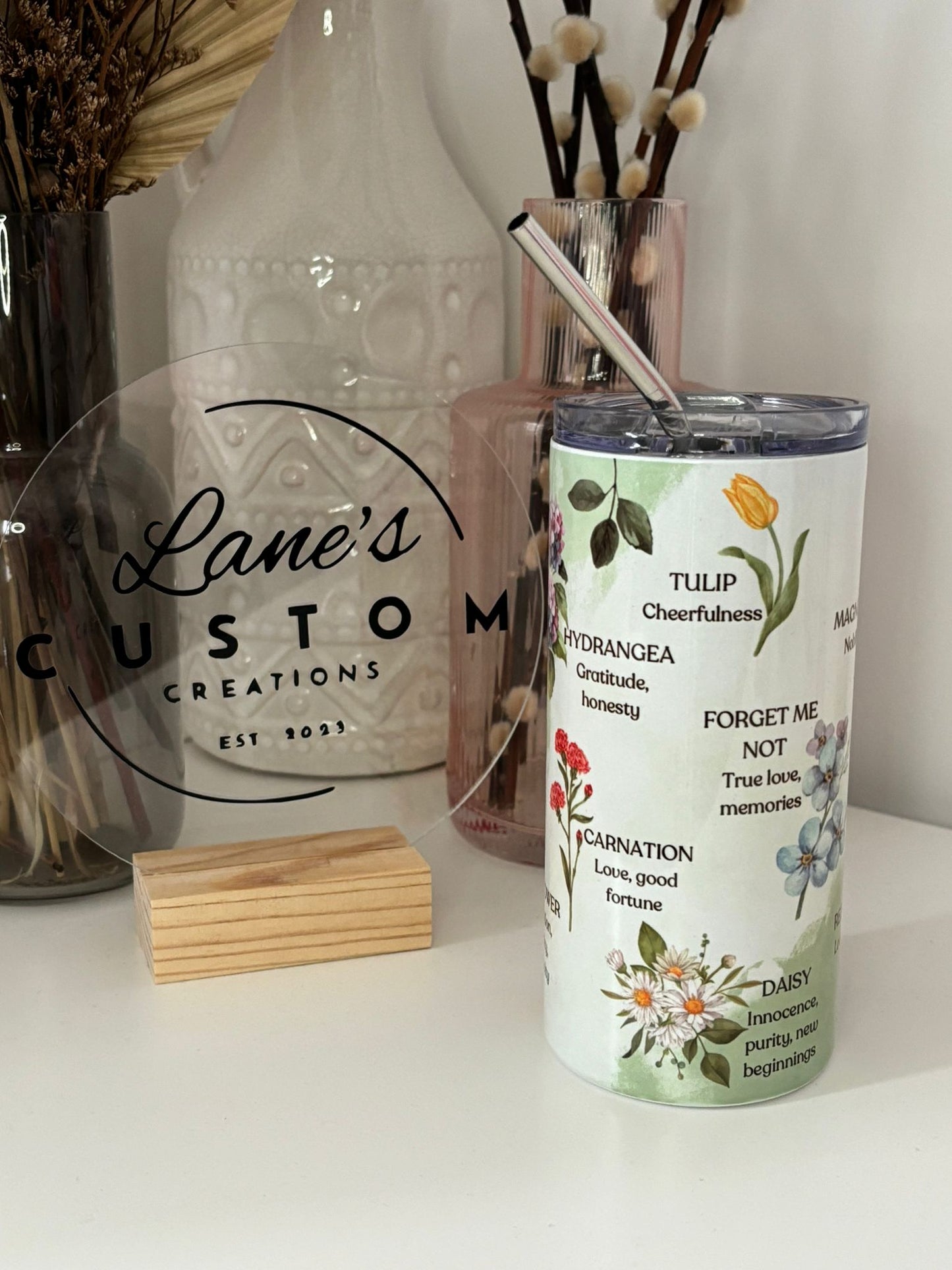 Meaning of Flowers Stainless Steel Tumbler