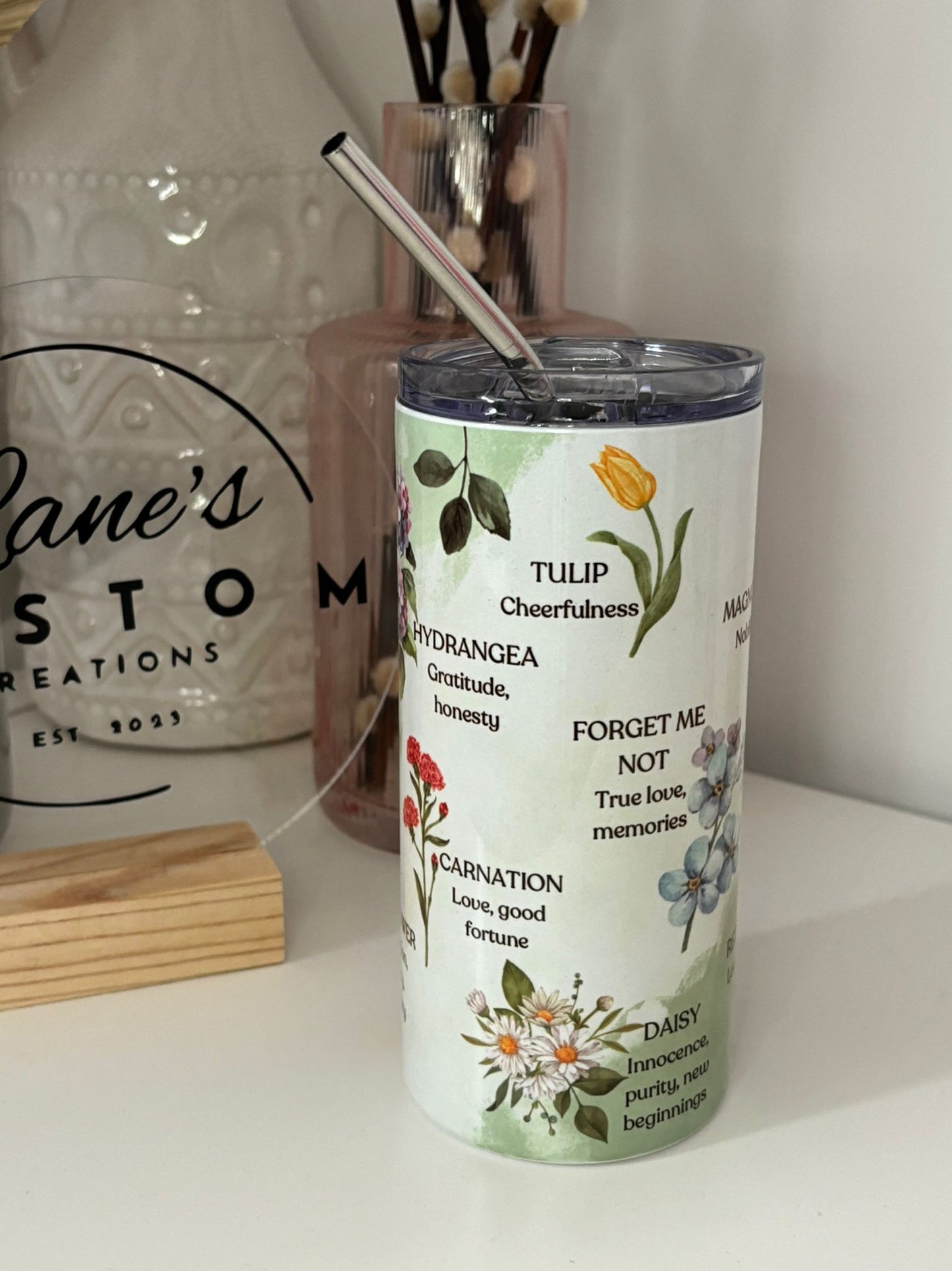 Meaning of Flowers Stainless Steel Tumbler