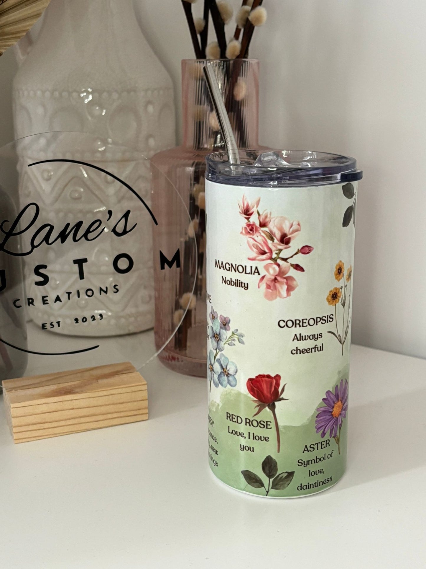 Meaning of Flowers Stainless Steel Tumbler