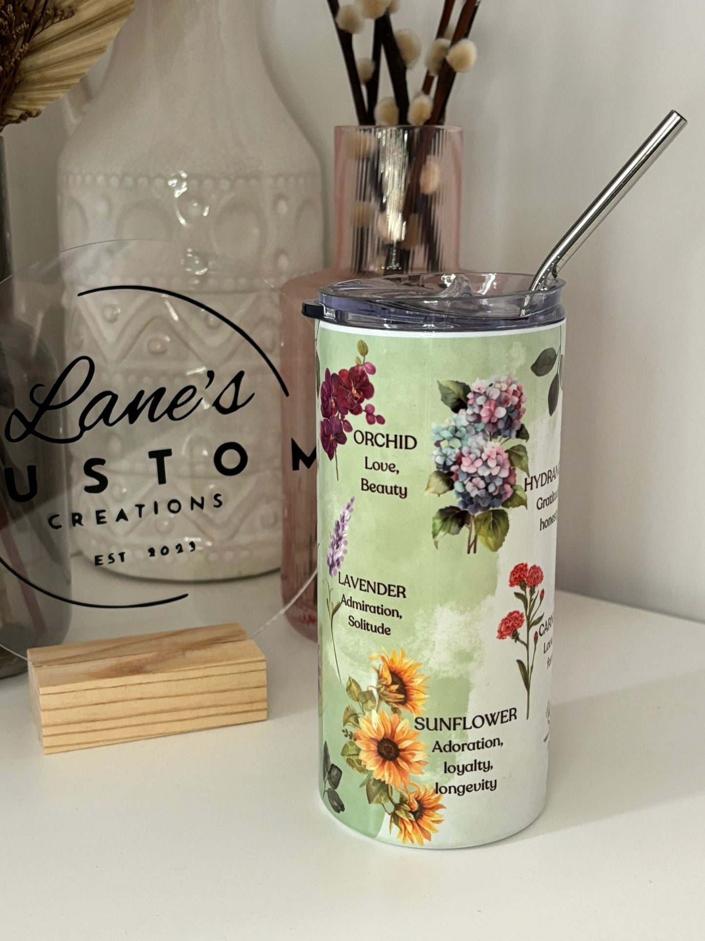 Meaning of Flowers Stainless Steel Tumbler