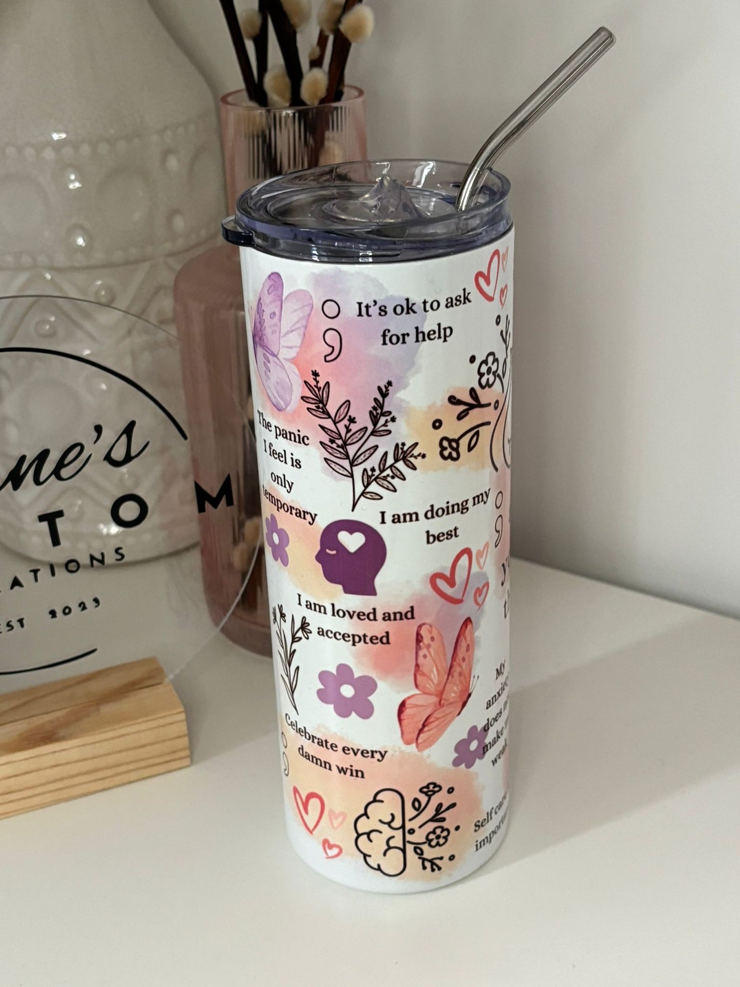 Anxiety Affirmations Stainless Steel Tumbler