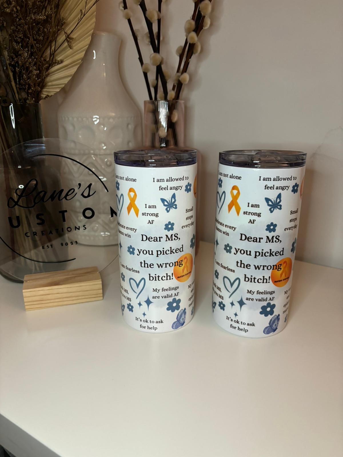 MS Affirmations Blue Stainless Steel Tumbler