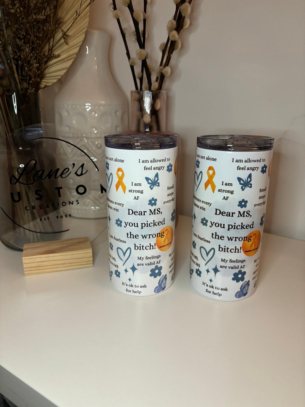 MS Affirmations Blue Stainless Steel Tumbler