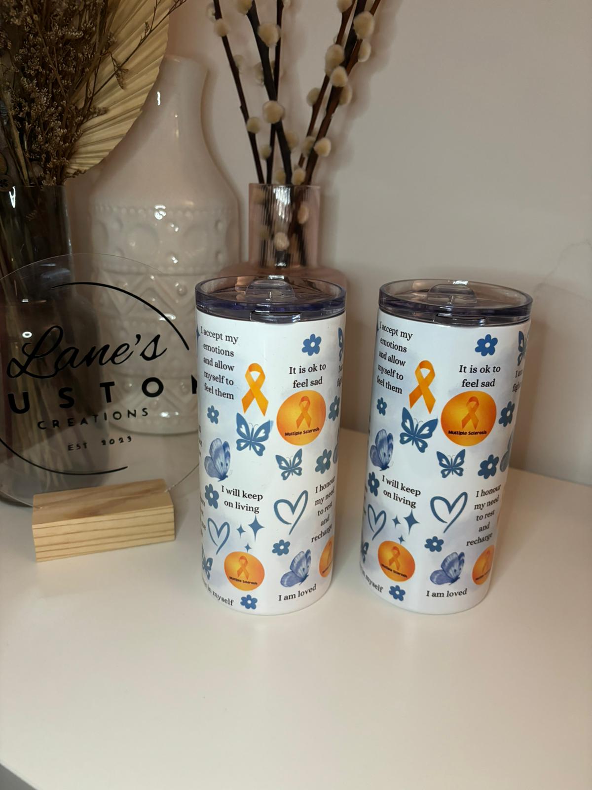 MS Affirmations Blue Stainless Steel Tumbler
