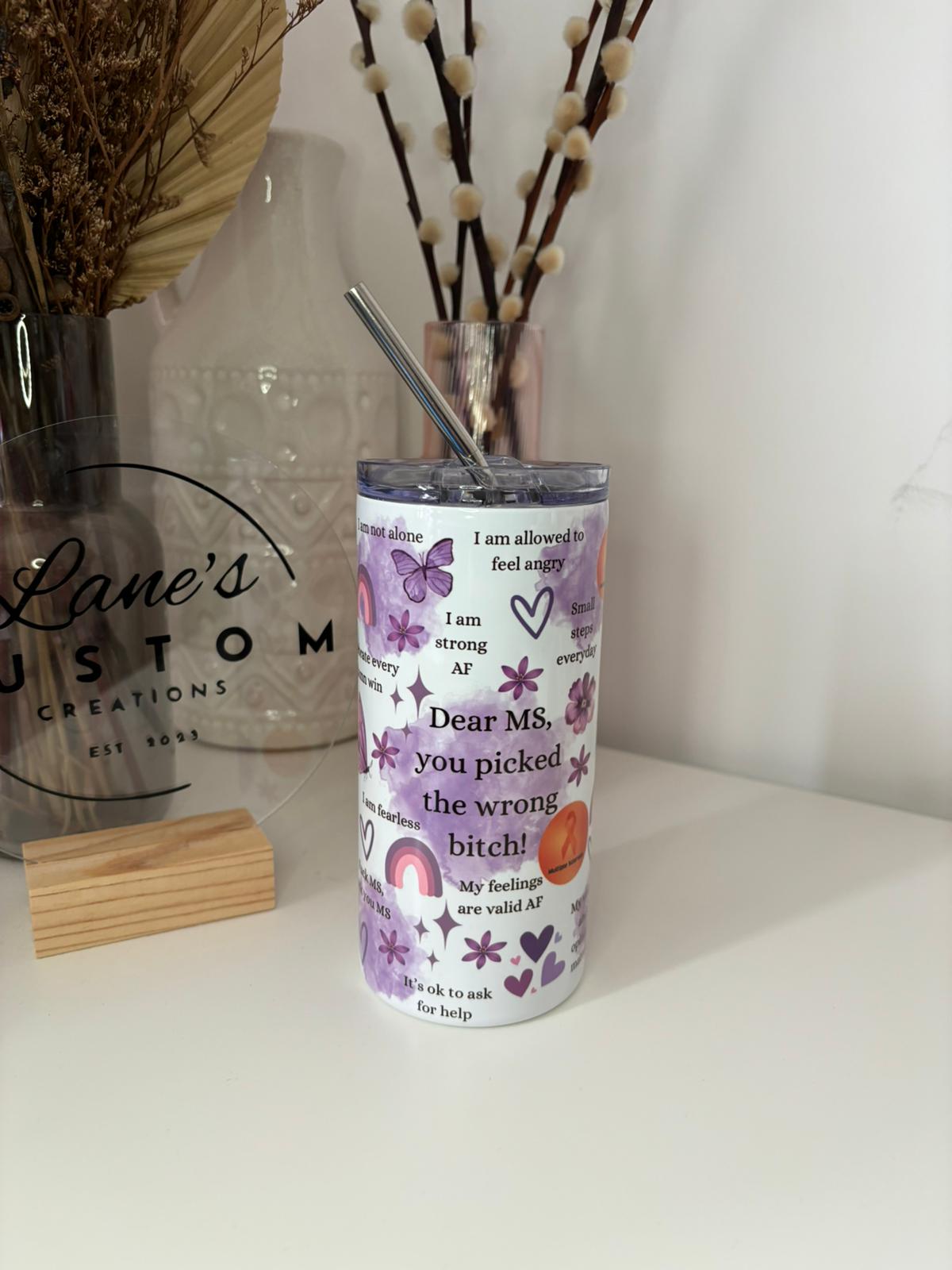 MS Affirmations Purple Stainless Steel Tumbler