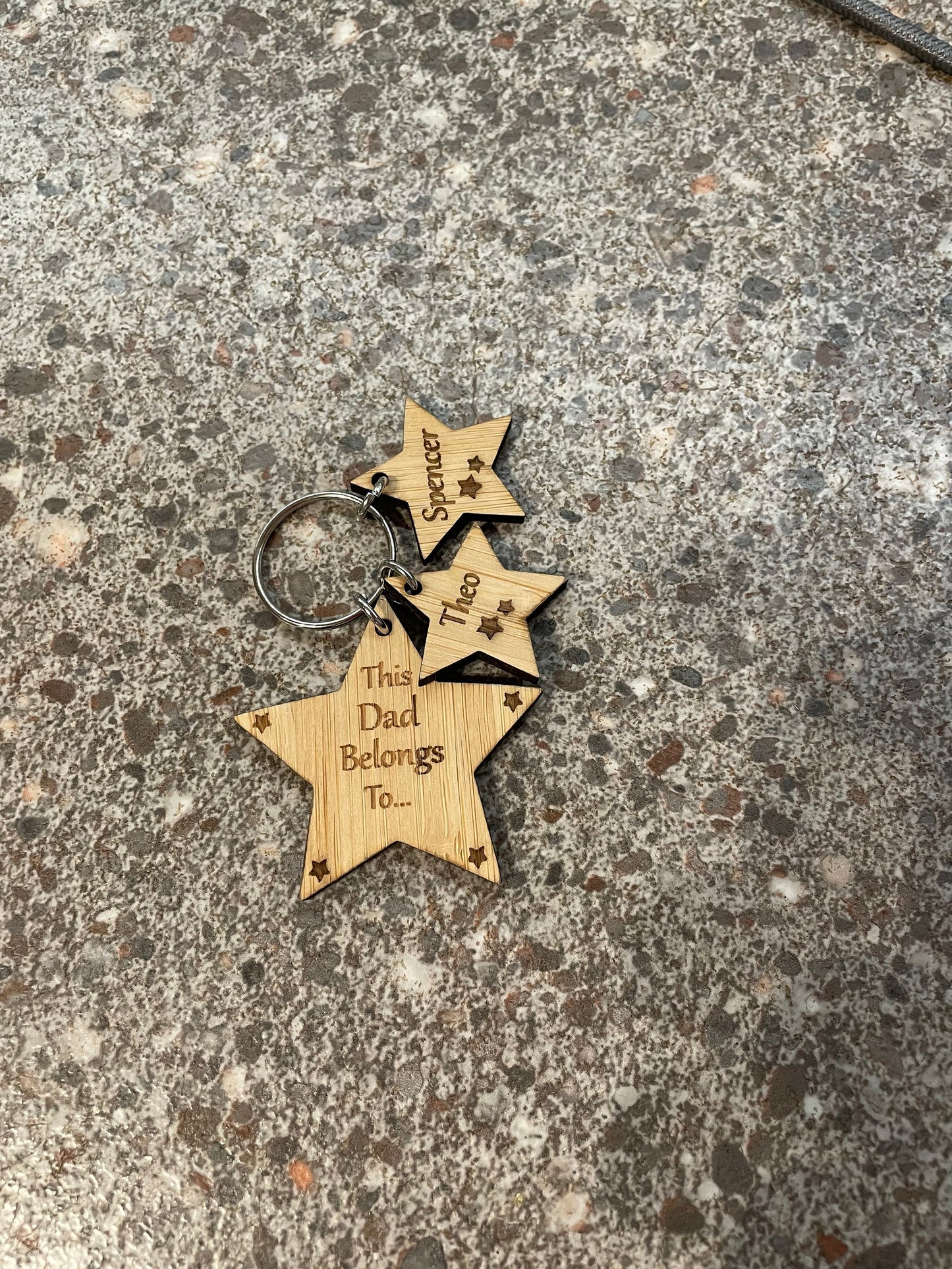Personalised Wooden Star Keyring