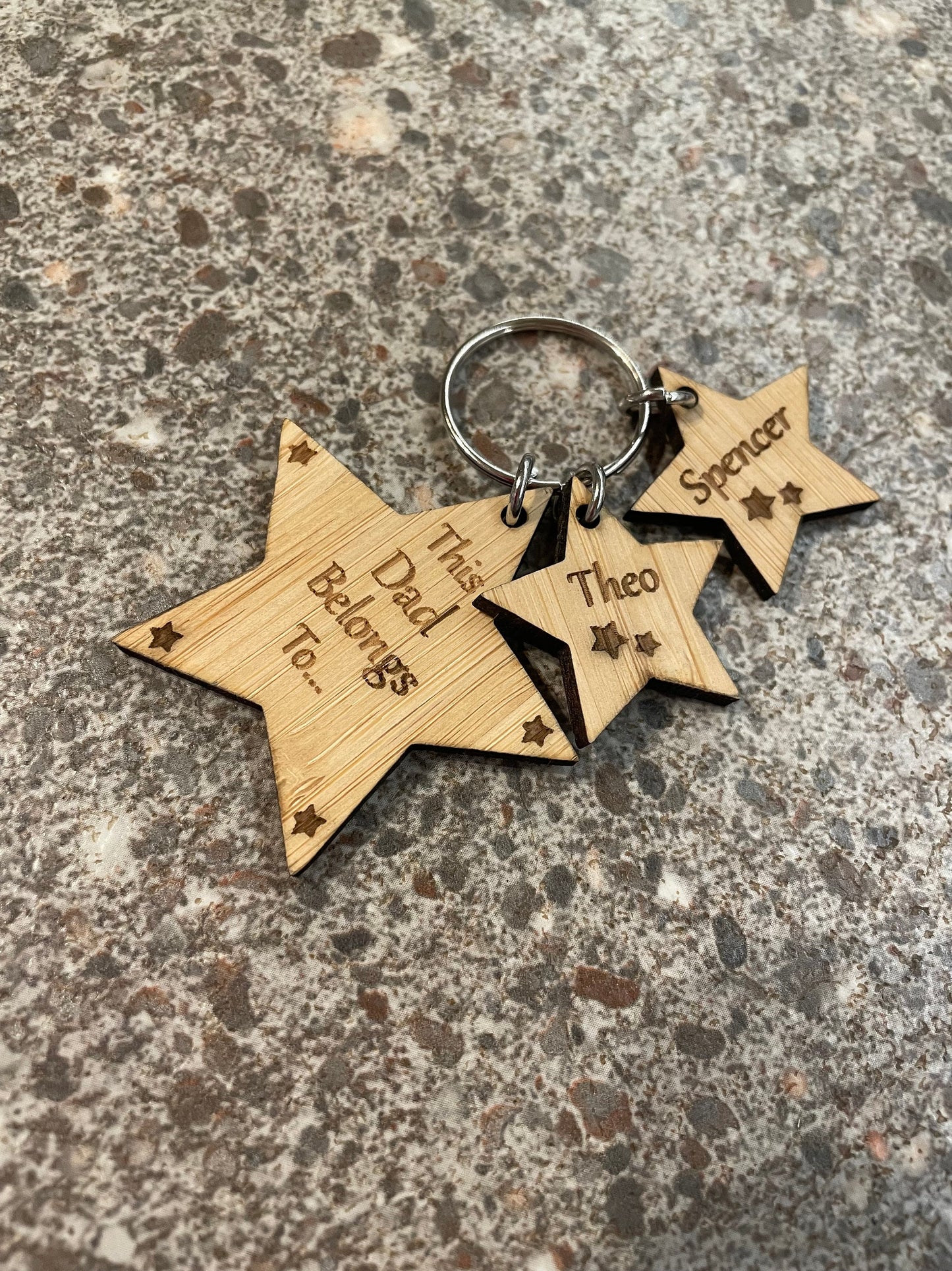 Personalised Wooden Star Keyring