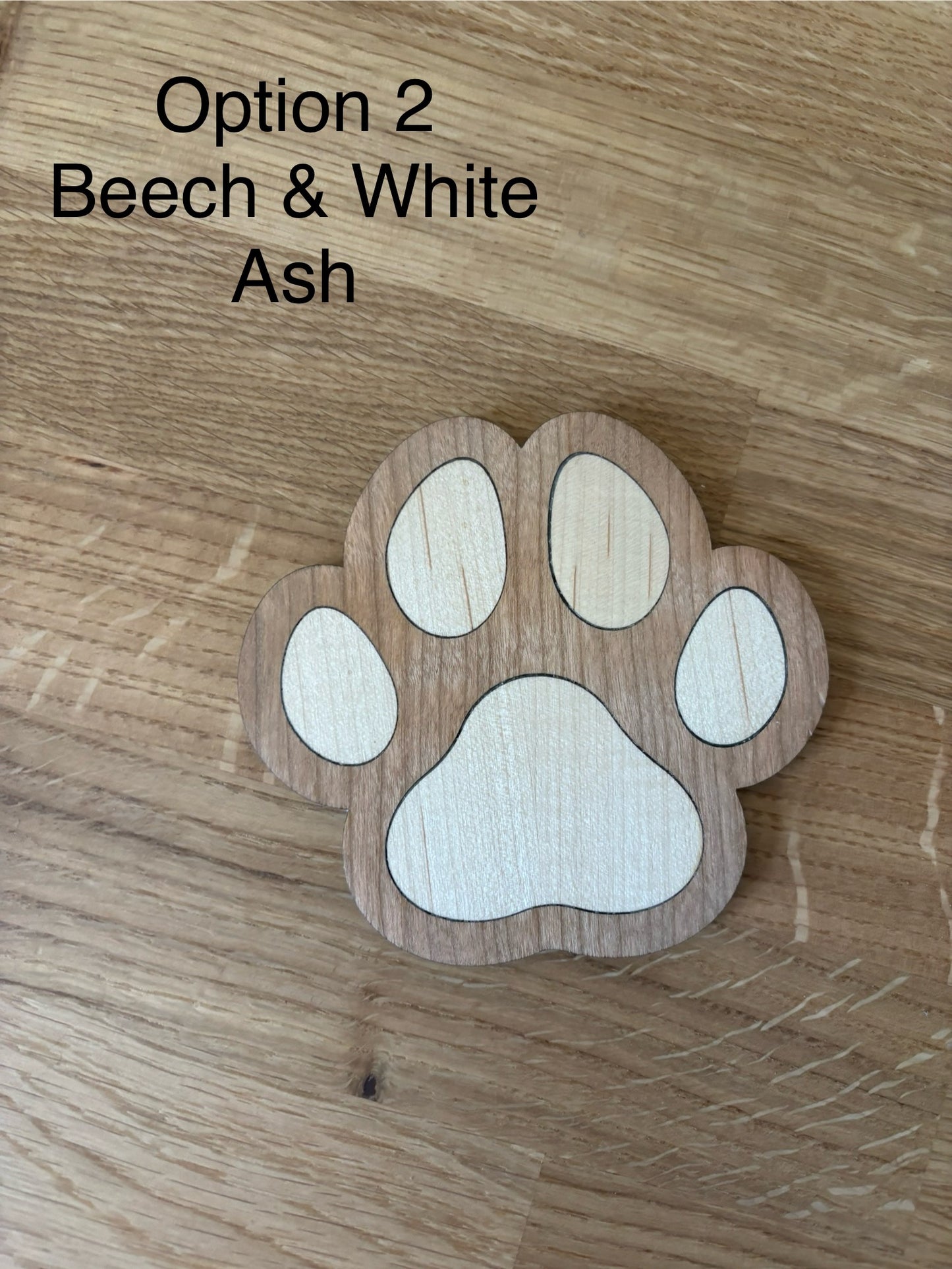 Wooden Paw Print Coaster