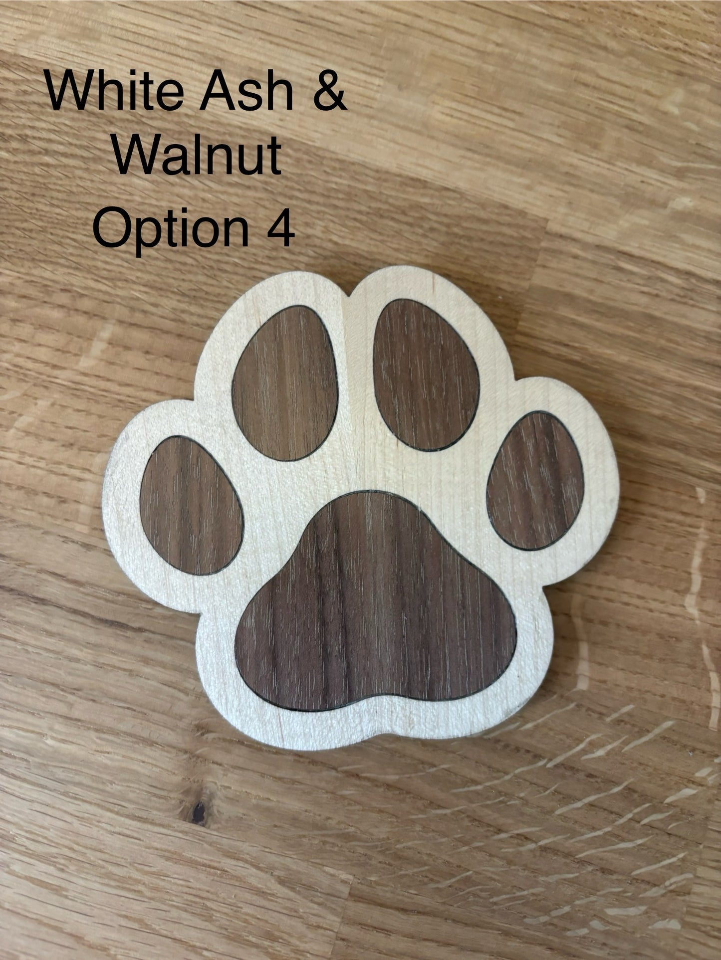 Wooden Paw Print Coaster
