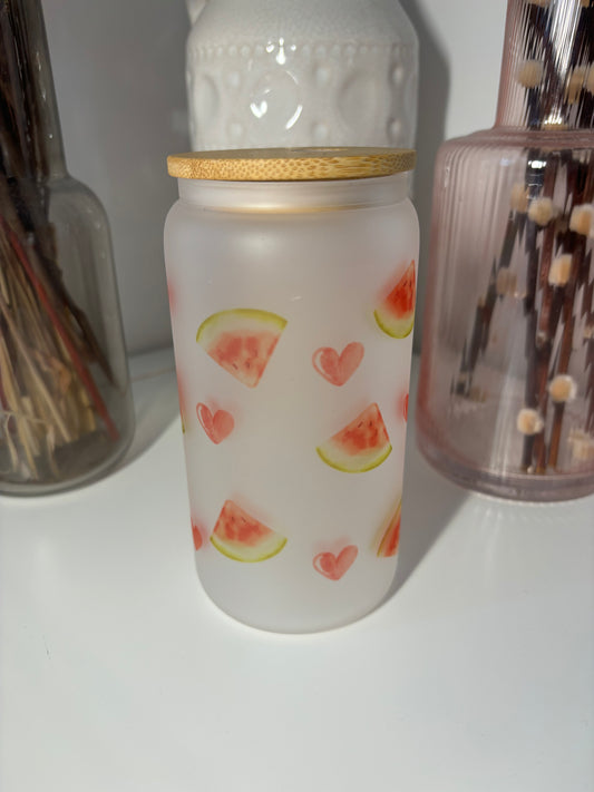 Watermelon Glass Can Cup