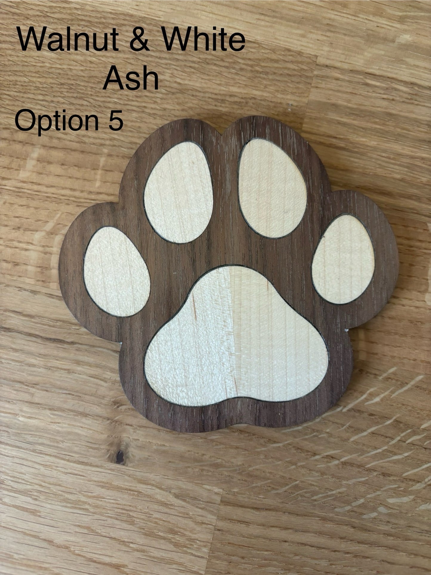 Wooden Paw Print Coaster