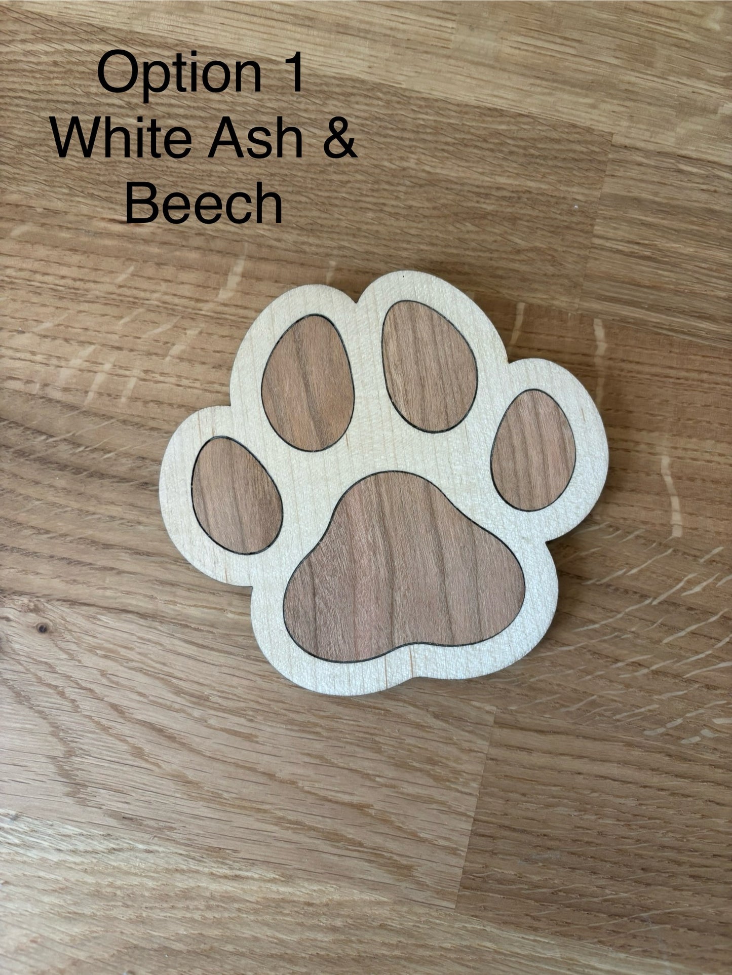 Wooden Paw Print Coaster