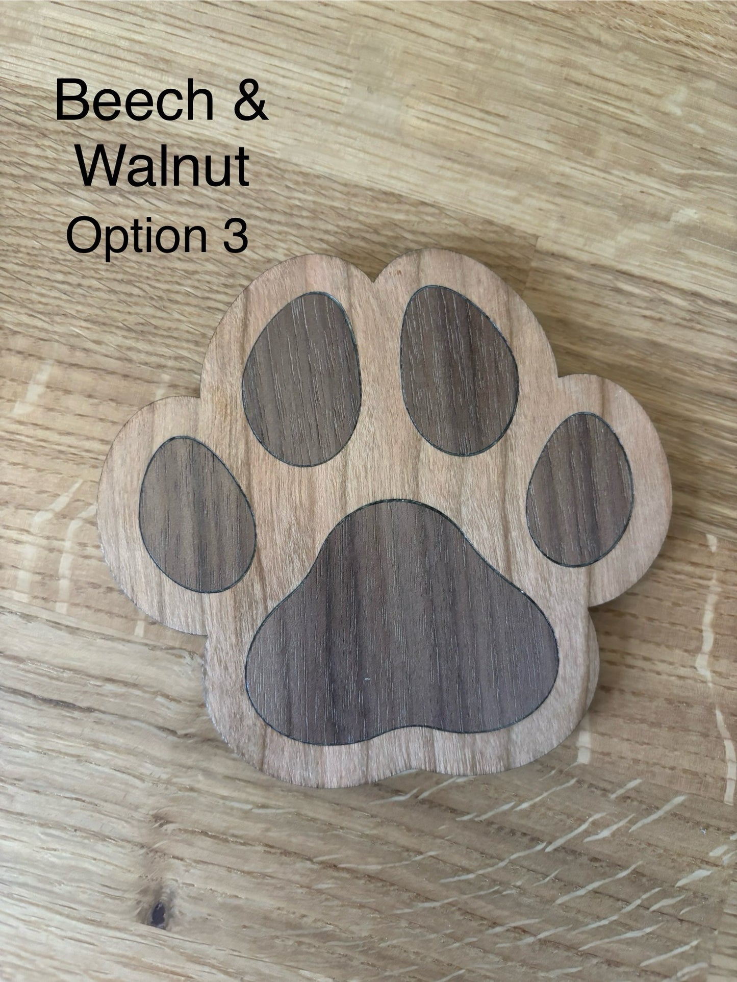 Wooden Paw Print Coaster