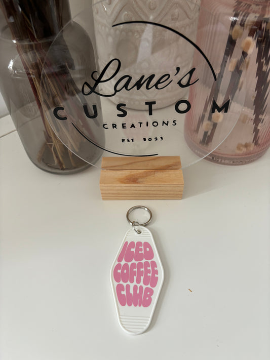 Iced Coffee Club Motel Keyring