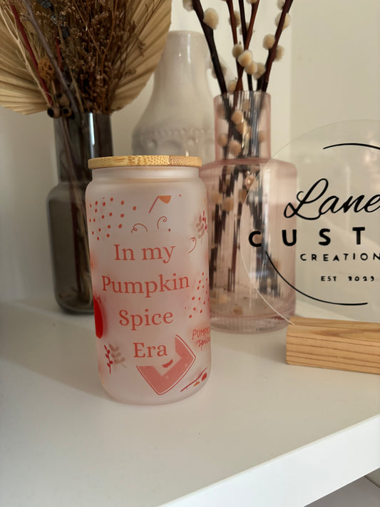 Pumpkin Spice Era Glass Can