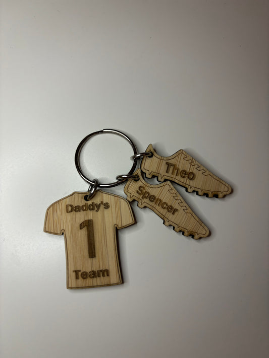 Football Team Wooden Keyring