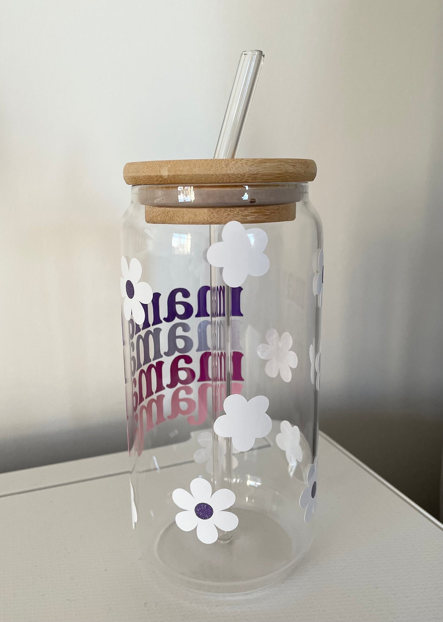 Mama 16oz Glass Can Cold Cup