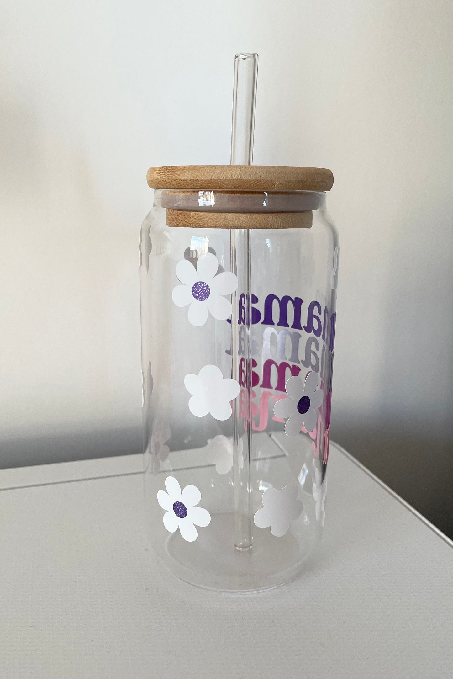 Mama 16oz Glass Can Cold Cup