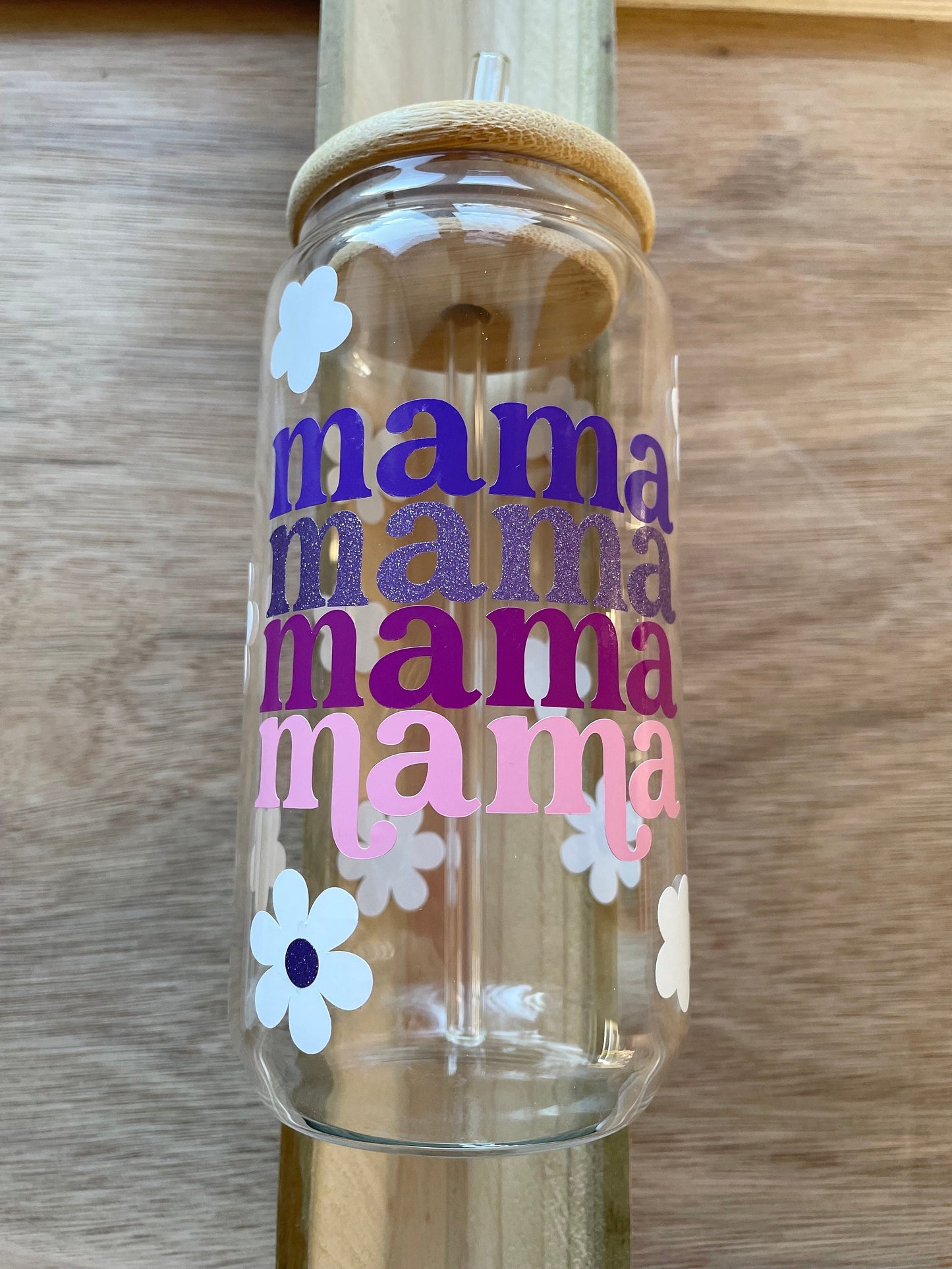 Mama 16oz Glass Can Cold Cup