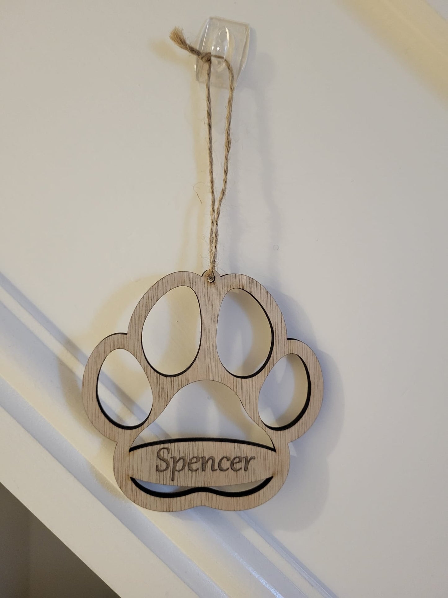Personalised Wooden Paw Decoration