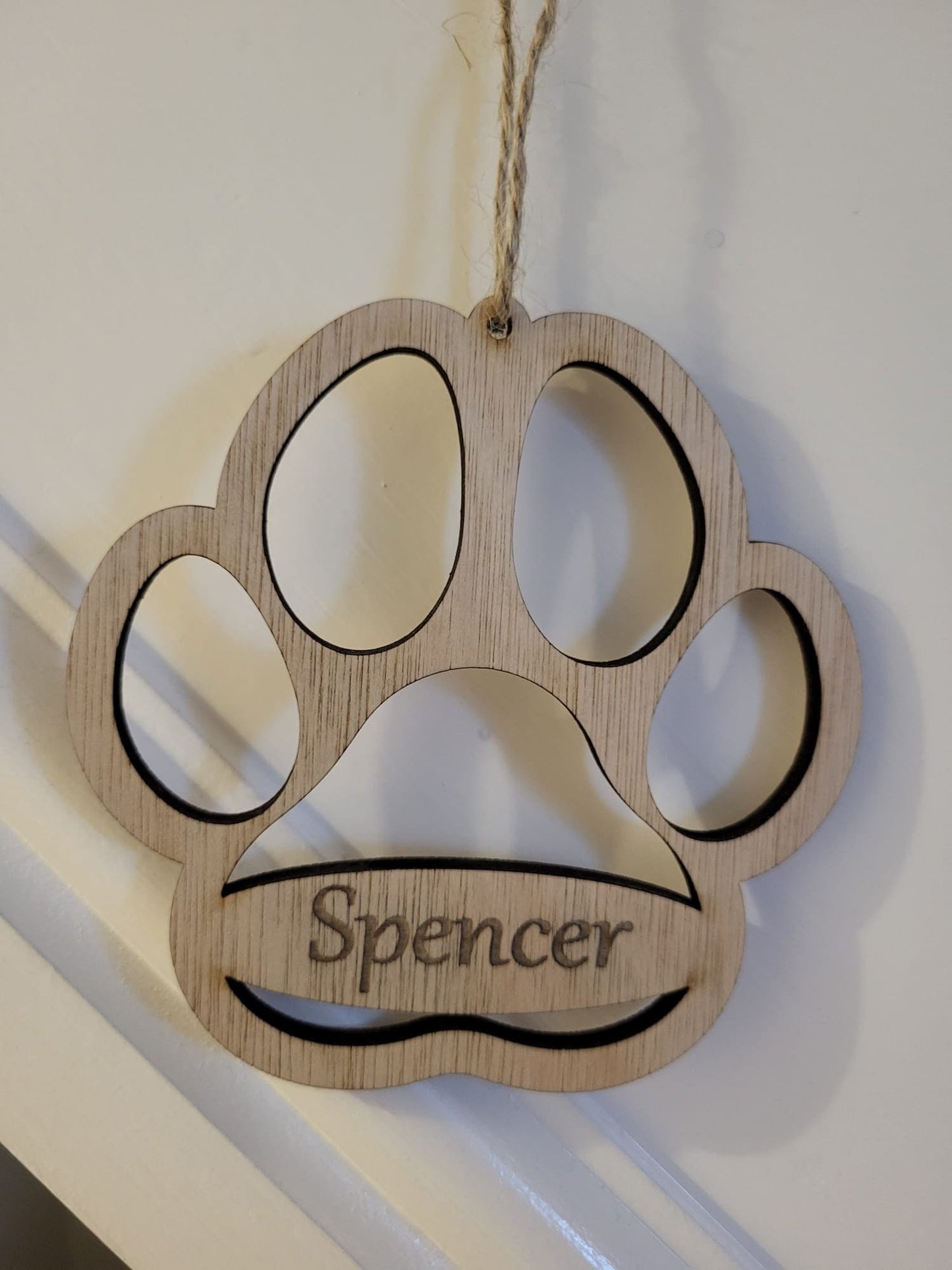 Personalised Wooden Paw Decoration